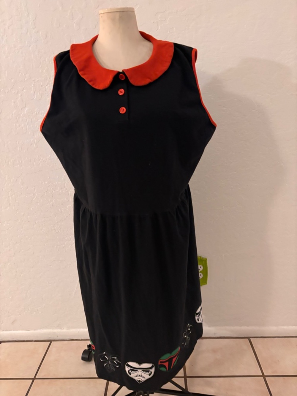 Star Wars her universe Black Dress with Red Collar and Button Detail